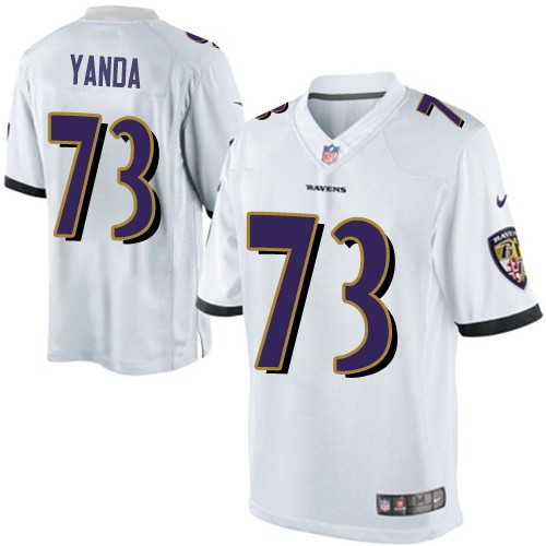 Men's Limited Marshal Yanda Nike Jersey White Road - #73 NFL Baltimore Ravens